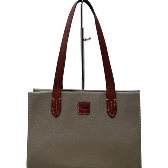 Dooney & Bourke Gray Pebbled Leather Shoulder Bag Tote Purse - Picture 2 of 5